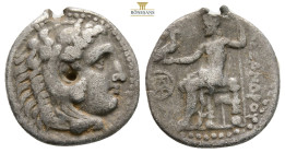 KINGS OF MACEDON. Alexander III \ the Great \ (336-323 BC).Drachm. AR
Obv.Head of Heracles Right.
Rev. ΑΛΕΞΑΝΔΡΟΥ, Zeus Aetophoros sitting on the left...