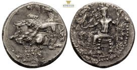 Cilicia, Tarsos AR Stater.Cilicia, Tarsos AR Stater. Mazaios, satrap. 361/0-334 BC. Baaltars seated left, holding eagle, grain ear, grapes, and sceptr...