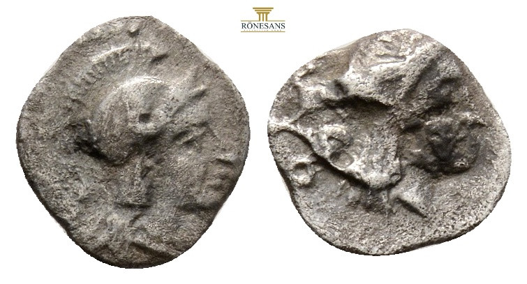 CILICIA, Holmoi. Circa 380-375 BC. AR Obol (10,3 mm, 0.56 g, ). Helmeted head of...