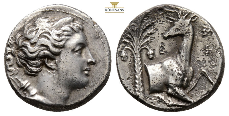 Ionia, Ephesos, silver denarius, Octobol 340-330 BC, 4,9 . 17,2 mm. bust of Arte...