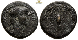 KINGS OF COMMAGENE. Antiochus IV Epiphanes, 38-72. Okta Chalkon (Bronze, 25,6 mm, 13,6 g, ) Diademed head of Antiochos IV to right. Rev. Scorpion; all...