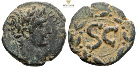 SELEUCIS & PIERIA. Antioch. Augustus (27 BC-14 AD). Ae As. 10 g. 25,8 mm. Laureate head of Augustus to right. Rev. Large S C within wreath of
