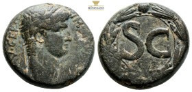 SYRIA, Seleucis and Pieria. Antioch. Claudius, 41-54. \ Dupondius\ 
 (Orichalcum, 25,7 mm, 17,3 g, ) Laureate head of Claudius to right. Rev. Large S ...