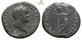 Titus; 79-81 AD, Rome, c. July 79 AD, Denarius, 3.2 g. 18,1 mm. RIC-15 (R2), cf. BM-4 (aureus). Obv: IMP TITVS CAES VESPASIAN AVG P M Head laureate r....