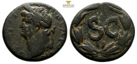 SYRIA, Seleucis and Pieria. Antioch. Domitian, 81-96. (Bronze, 21 mm, 6 g, ) DOMITIANVS CAESAR Laureate head of Domitian to left. Rev. Large S C withi...