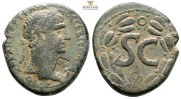 Trajan. (98-117 AD). Æ Bronze. (28,2 mm, 14,7 g.) Syria. Antioch. Obv: laureate bust of Trajan right. Rev: SC in laurel-wreath.