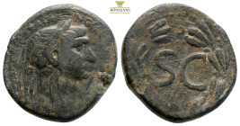 Trajan. (98-117 AD). Æ Bronze. (26,4 mm, 12,8 g.) Syria. Antioch. Obv: laureate bust of Trajan right. Rev: SC in laurel-wreath.