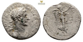 Hadrian AR Hemidrachm of Caesarea, Cappadocia. Dated Year 4 = AD 120-121. 1.3 g, 14,5 mm, AVTO KAIC TPAI ADPIANOC CEBACT, laureate bust right, drapery...