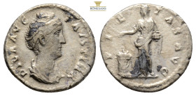 Roman Imperial Coins, Faustina I (d. 141 AD). Diva Faustina I.
Denarius. Rome. 2,8 g. 17,3 mm.