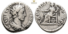 Commodus. AD 177-192. AR Denarius (16,7 mm, 3.2 g, ) Rome mint. Struck AD 180. L AVREL COM MODVS AVG, laureate, draped, and cuirassed bust right / TR ...