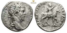SEPTIMIUS SEVERUS (193-211). Denarius. (17.8mm, 3.2g) Rome. Obv: L SEPT SEV PERT AVG IMP VIII. Laureate head right. Rev: ADVENTVI AVG FELICISSIMO. Sep...