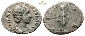 Julia Mamaea. Augusta, AD 222-235. AR Denarius (19,7 mm, 2,4 g, ) Rome mint. 6th emission of Severus Alexander, AD 226. Draped bust right, wearing ste...