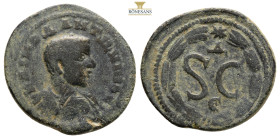 Diadumenian. (217-218 AD). Æ Bronze. (22,8 mm, 5,4 g) Syria. Antioch. Obv: draped bust of Diadumenian right. Rev: SC in wreath.