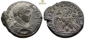 Syria. Antioch. Elagabalus AD 218-222. Billon-Tetradrachm, 13,9 g. 28,1 mm.AVT K M A AN-TWN[EINOC CEB], laureate, draped, and cuirassed bust right / Δ...