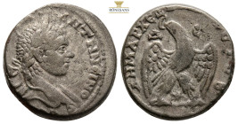 Syria. Antioch. Elagabalus AD 218-222. Billon-Tetradrachm, 12,1 g. 24,1 mm.AVT K M A AN-TWN[EINOC CEB], laureate, draped, and cuirassed bust right / Δ...