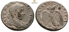 Syria. Antioch. Elagabalus AD 218-222. Billon-Tetradrachm, 13,2 g. 25,4 mm.AVT K M A AN-TWN[EINOC CEB], laureate, draped, and cuirassed bust right / Δ...
