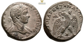 Syria. Antioch. Elagabalus AD 218-222. Billon-Tetradrachm, 14,4 g. 25,4 mm.AVT K M A AN-TWN[EINOC CEB], laureate, draped, and cuirassed bust right / Δ...
