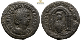 Roman Provincial
Otacilia Severa. (244-249 AD) Bronze Æ. Mesopotamia. Nisibis. Obv: draped bust of Otacilia Severa right. Rev: Tyche seated in temple....