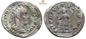 Trebonianus Gallus AR Antoninianus. Antiochia, AD 251-252. 3,6 g. 22,9 mm. IMP C C VIB TREB GALLVS P F AVG, draped, radiate and cuirassed bust right /...