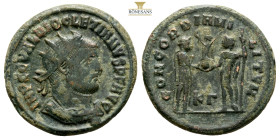 Diocletian. (285 AD). Æ Antoninian. (22,1 mm, 3,8 g.) Antioch. Obv: IMP C C VAL DIOCLETIANVS P F AVG. radiate cuirassed bust of Diocletian right. Rev:...