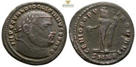 Diocletian (AD 284-305). AE follis or BI nummus (28,1 mm, 8,2 g. ). Nicomedia, ca. AD 294-295. IMP C C VAL DIOCLETIANVS P F AVG, laureate head of Dioc...