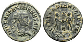 Maximianus Herculius AD 286-305. Heraclea Antoninianus Æ 22 mm., 2.2 g. IMP C M A MAXIMIANVS P F AVG, radiate, draped and cuirassed bust right - CONCO...