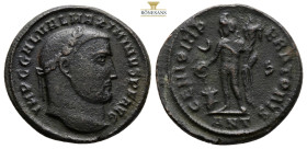Galerius Maximianus, 305-311. Nummus/Follis, c. 305. Antioch. 5,9 g. 24,2 mm. Bust L. n. r. IMP C GAL VAL MAXIMIANVS PF AVG Rv. GENIO IMP-ERATORIS Gen...