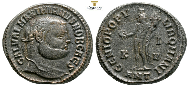 GALERIUS MAXIMIANUS (Caesar, 293-305). Antioch.Follis. 11,2 g. 22,4 mm.
Obv : GA...