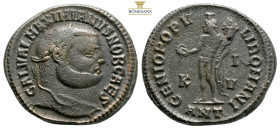 GALERIUS MAXIMIANUS (Caesar, 293-305). Antioch.Follis. 11,2 g. 22,4 mm.
Obv : GAL VAL MAXIMIANVS NOB CAES. Laureate head right.
Rev : GENIO POPVLI ROM...