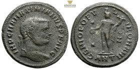 Maximianus, 286-305. AD. Follis (Bronze, 27,7 mm, 9,1 g, ) Antiochia, IMP C M A MAXIMIANVS P F AVG Laureate head of Maximianus to right. Rev. GENIO PO...