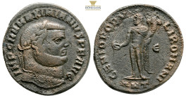 Maximianus, 286-305. AD. Follis (Bronze, 26,7 mm, 10,1 g, ) Antiochia, IMP C M A MAXIMIANVS P F AVG Laureate head of Maximianus to right. Rev. GENIO P...