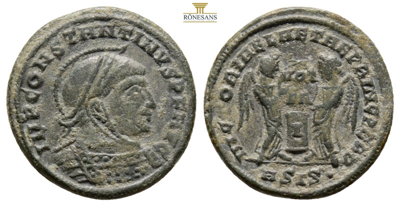 Constantine I the Great BI Nummus. Siscia, AD 318-319. IMP CONSTANTINVS P F AVG,...