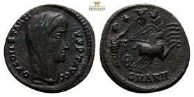 Divus Constantius II AD 337-340. Died AS 337. Struck AD 337-340. Antioch(?) AE veiled head of Constantine right Rev. Constantine in quadriga right, ma...