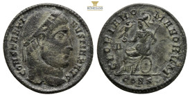 Constantinus I. (307-337 AD). Follis. (18,8 mm, 2,3 g. ) Constantinople. Obv: CONSTANTINVS MAX AVG. laureate bust of Constantinus right. Rev: GLORIA R...