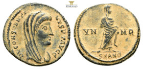 Divus Constantius I. (347-348 AD). Æ Follis. (16,3 mm, 1,8 g.) Antioch. Obv: DV CONSTANTINVS PF AVG. veiled bust of Constantinus I. right. Rev: VN - M...