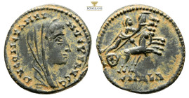 DIVUS CONSTANTINE I. Died 337 AD. AE Follis. Alexandria mint. Struck 337-340 AD. (1.6 g. 15,9mm.) Veiled head right.
Rev. Constantine, veiled, in quad...