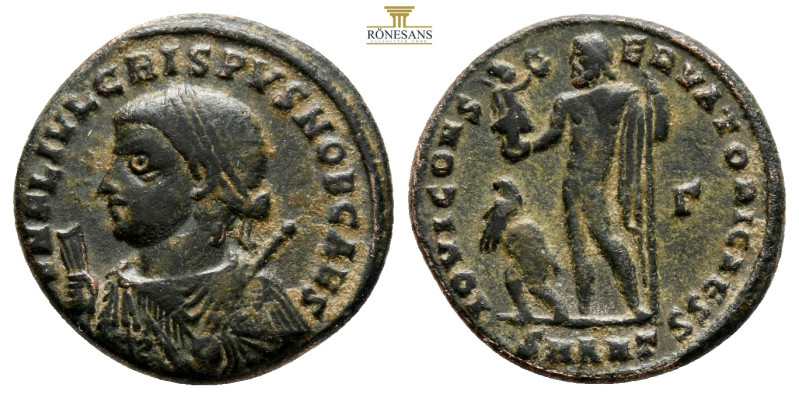 Crispus, as Caesar, BI Nummus. Antioch, AD 317-318. D N FL IVL CRISPVS NOB CAES,...