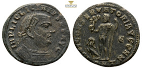 Licinius I. (317-320 AD). Follis. (22.1 mm, 4 g.) Antioch. Obv: IMP LICINIVS PF AVG. Laureate bust of Licinius holding scepter right. Rev: IOVI CONSER...