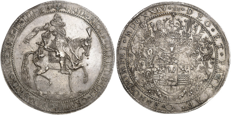 Friedrich Ulrich, 1613-1634. 

Löser zu 4 Taler (ohne Wertpunze, 115,4 g) 1624...