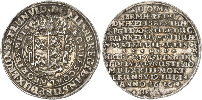 Friedrich Ulrich, 1613-1634. 

Taler 1626, Zellerfeld, auf den Tod seiner Mutt...
