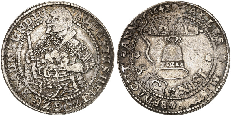 August, "der Jüngere", 1635-1666. 

1/2 Taler 1643, Zellerfeld, "1. Glockenhal...
