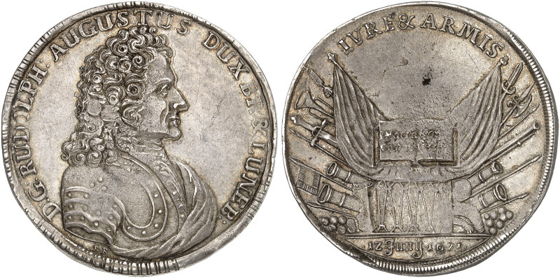 Rudolph August, 1666-1685. 

Taler 1671, Clausthal, auf die Eroberung der Stad...