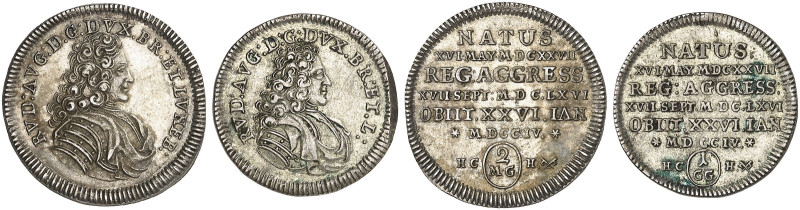 Rudolph August und Anton Ulrich, 1685-1704. 

Lot von 2 Stück: Guter Groschen,...