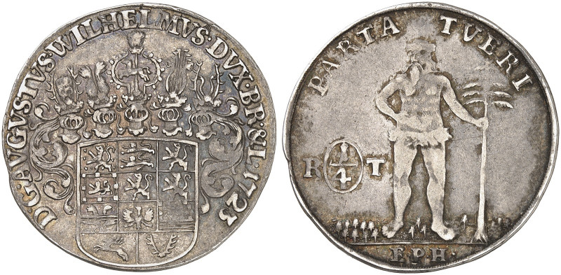 August Wilhelm, 1714-1731. 

1/4 Taler 1723, Zellerfeld. Welter 2392 RRR ! sch...