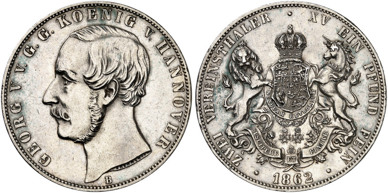 Georg V., 1851-1866. 

Vereinsdoppeltaler 1862 B. Thun 175, AKS 143, J. 97 f. ...