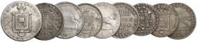 Lot von 9 Stück: Braunschweig-Wolfenbüttel, 2/3 Taler 1695 (Hksp.), 1764, 16 Gute Groschen 1780, 1786, 1798, 24 Mariengroschen 1789, 1790, 1797, Konve...