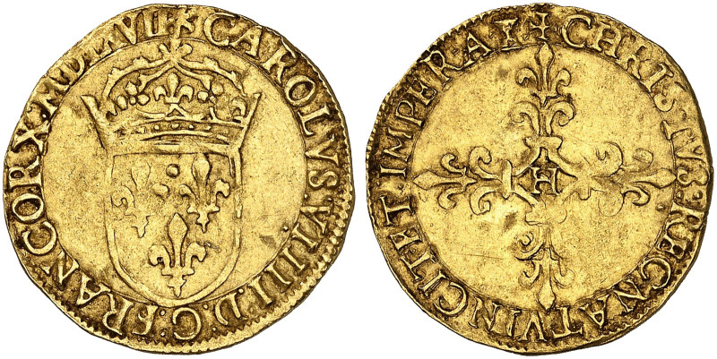 EUROPA. FRANKREICH. - Königreich. Charles IX., 1560-1574. 

Écu d'or au soleil...