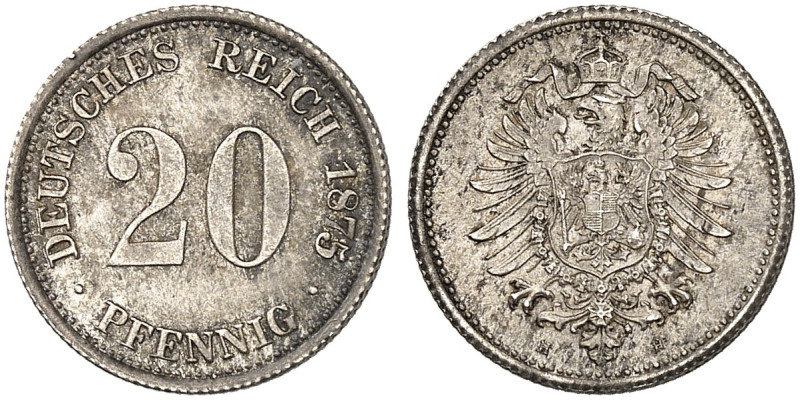 J. 5, EPA 40. 

20 Pfennig 1875 H. schöne Patina, f. St