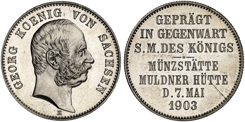 SACHSEN. Georg, 1902-1904. J. 131, EPA 2/52 

2 Mark 1903, zum Münzbesuch des ...