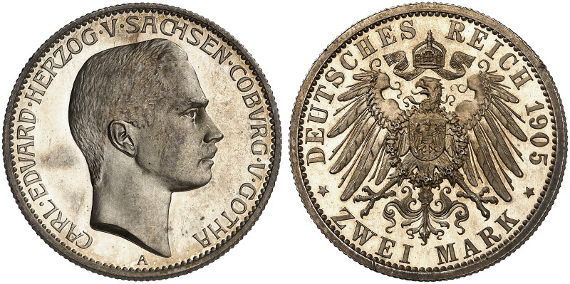 SACHSEN - COBURG - GOTHA. Carl Eduard, 1900-1918. J. 147, EPA 2/59 

2 Mark 19...